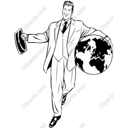 Dapper Businessman with Globe