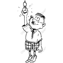 Cheerful Boy Holding Light Bulb