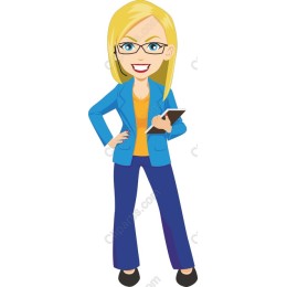 Cheerful Business Woman Character
