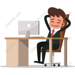 Cheerful Businessman at Desk