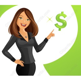Confident Woman with Dollar Sign