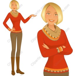 Chic: Confident Woman in Red Sweater