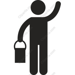 Minimalist Character Holding Bucket