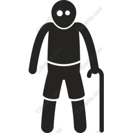 Elderly Person with Cane