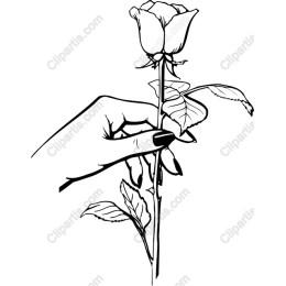 Elegant Hand Holding a Rose
