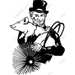 Vintage Farmer and Pig