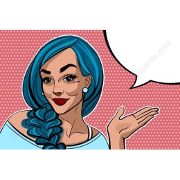 Vibrant Blue Hair Pop Art
