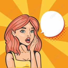 Surprised Woman with Speech Bubble