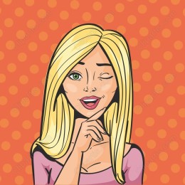 Playful Blonde Winking Woman
