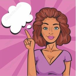 Confident Woman with Thought Bubble