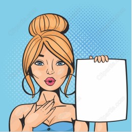 Blonde Woman Holding a Blank Sign