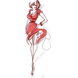 Chic Fashionista in Red