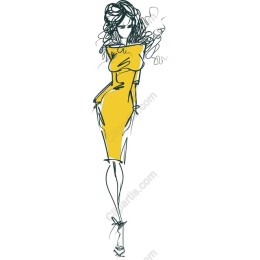 Elegant Woman in Yellow Dress