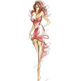 Fashionable Woman in Pink Dress