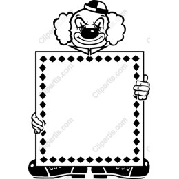 Cheerful Clown Holding a Blank Sign