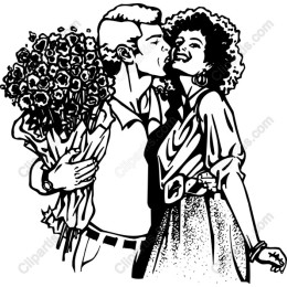 Romantic Couple with Flowers