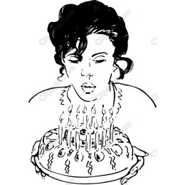 Celebratory of Woman Blowing Out Birthday Candles