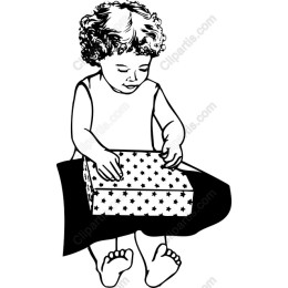 Joyful Gift Unwrapping Child