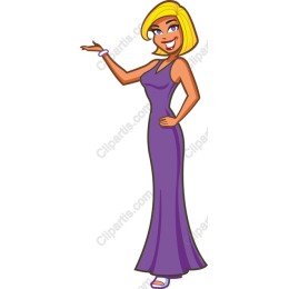 Elegant Women's in Purple Dress