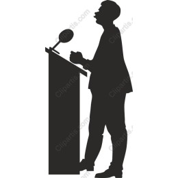 a Speaker at Podium