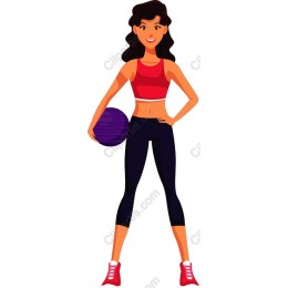 Confident Woman with Exercise Ball