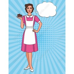 Vintage Chef with Dessert on Plate