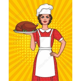 Cheerful Chef with Turkey