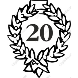 Laurel Wreath with Number 20