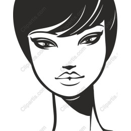 Modern Black and White Female Face