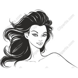 Elegant Woman - Black and White Drawing