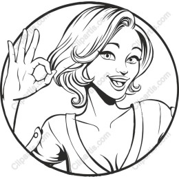 Cheerful OK Gesture Woman