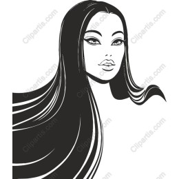 Elegant Woman with Flowing Hair