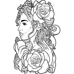 Elegant Woman with Roses