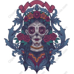 Dia de los Muertos Floral Skull