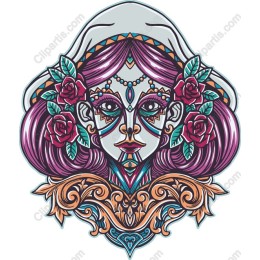 Vibrant Floral Feminine Face