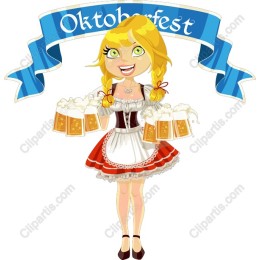 Oktoberfest Cheer: Joyful Barmaid