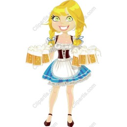 Cheerful Bavarian Beer Maiden