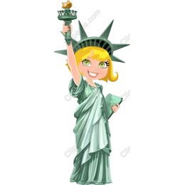 Cheerful Cartoon Statue of Liberty