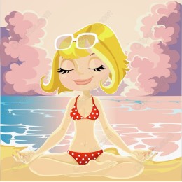 Cheerful Beach Meditator