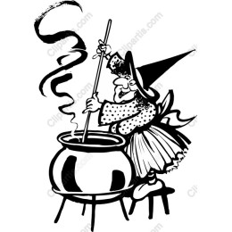 Whimsical Witch Brewing Cauldron