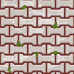 Stylish Brick Pattern with Greenery