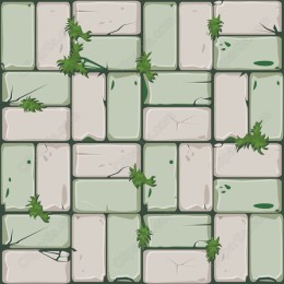  Brick Pattern with Moss Accents