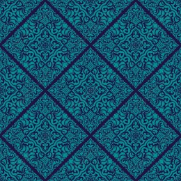 Elegant Teal and Navy Ornate Pattern