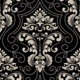 Elegant Baroque Pattern - Black and Cream