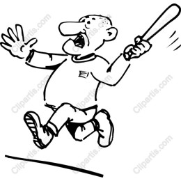 Lively Cartoon Character with Baseball Bat