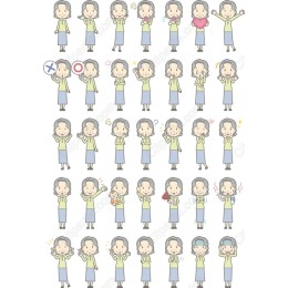 Senior Character Emotion Expressions Set