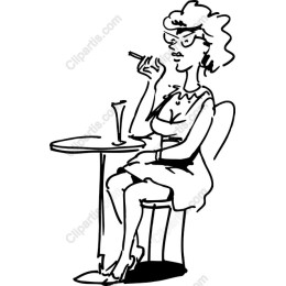 Vintage Cafe Woman