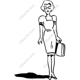Elegant Vintage Woman with Briefcase
