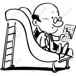 Playful Cartoon Character on Slide