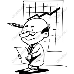 Cheerful Businessman with Growth Chart
